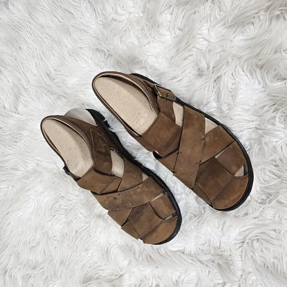 ABEO Men's BRANDON NWD Neutral Support Fisherman Sandals Brown Size 10 P